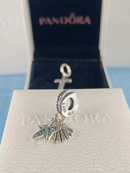 Starfish & Sea Shell Dangle Charm