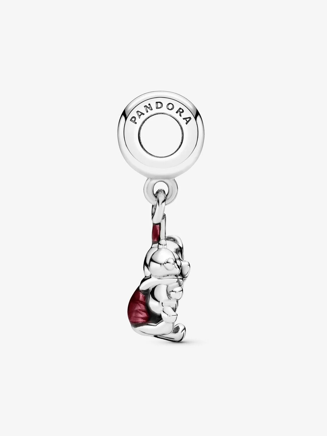 Disney Piglet Silver Dangle Charm with pink enamel
