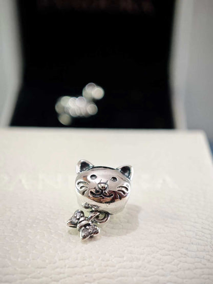 Pet Cat & Bow Charm