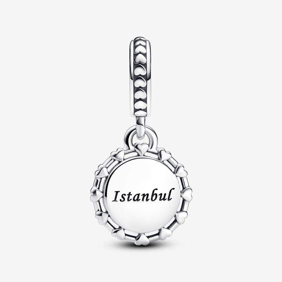 Hagia Sophia of Istanbul sterling silver dangle with blue and white enamel