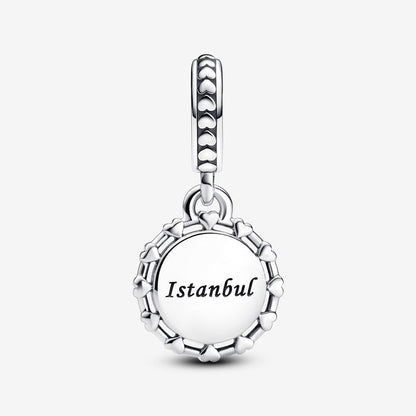 Hagia Sophia of Istanbul sterling silver dangle with blue and white enamel