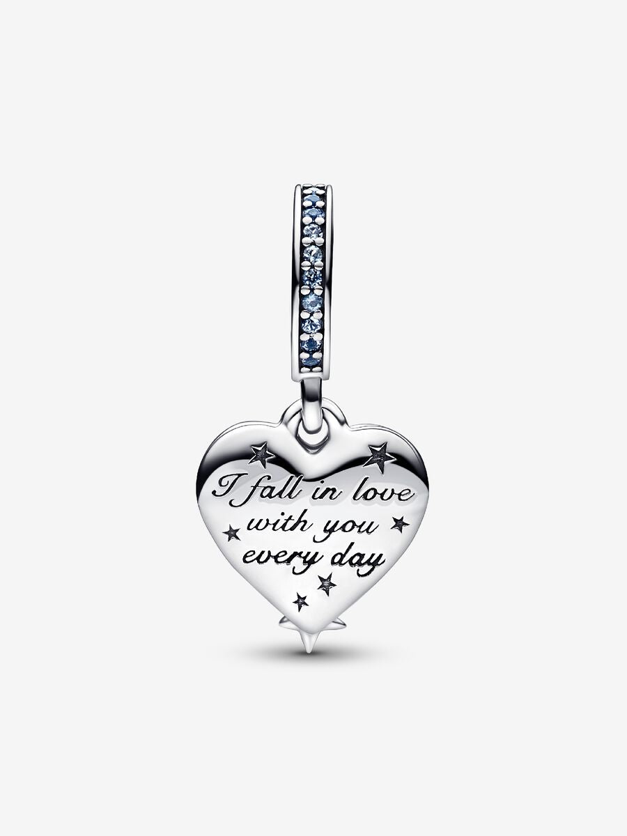 Celestial Shooting Star Heart Double Dangle Charm