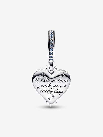 Celestial Shooting Star Heart Double Dangle Charm
