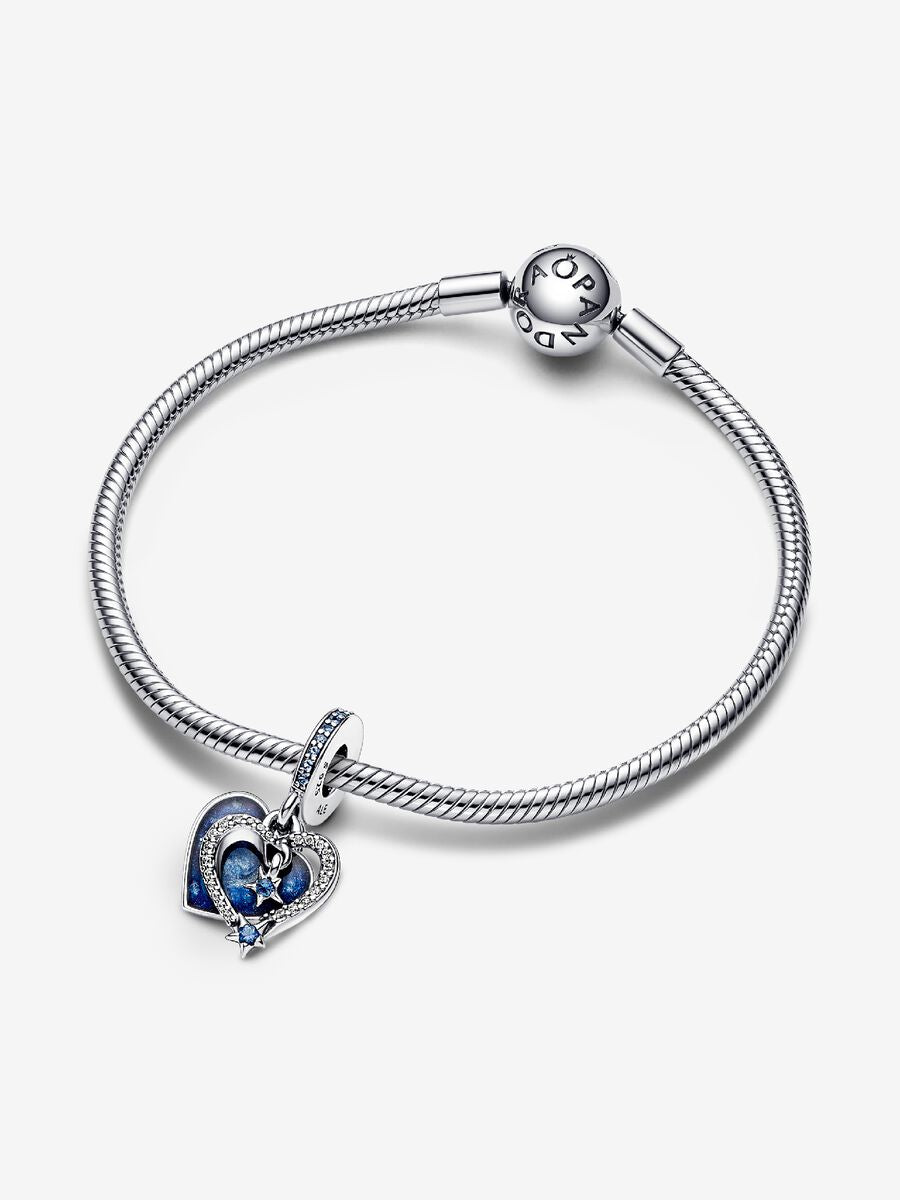 Celestial Shooting Star Heart Double Dangle Charm
