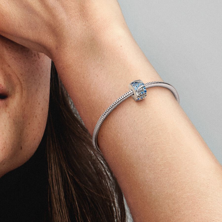 Curved Feather & Pavé Clip Charm