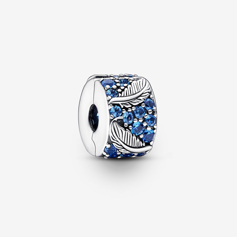Curved Feather & Pavé Clip Charm