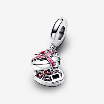 Openable Heart Chocolate Gift Box Dangle Charm