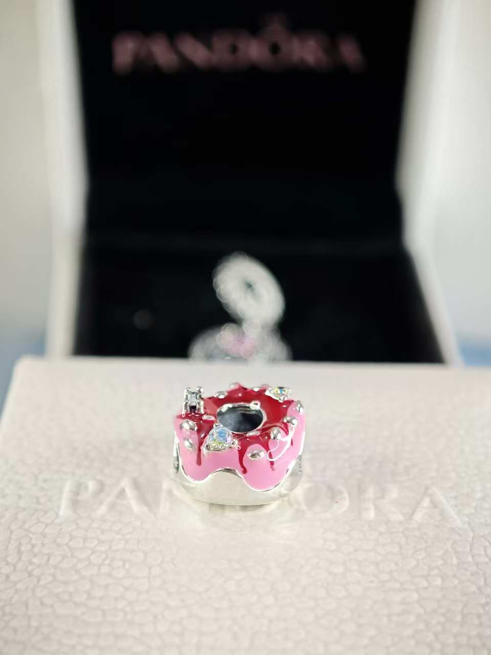 Sparkling Sprinkled Donut Charm