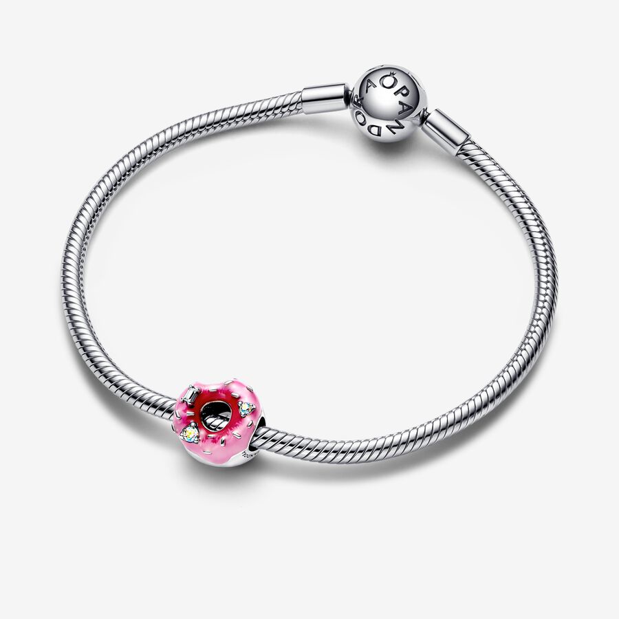 Sparkling Sprinkled Donut Charm