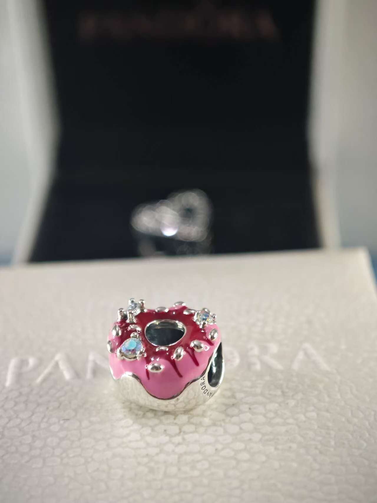 Sparkling Sprinkled Donut Charm