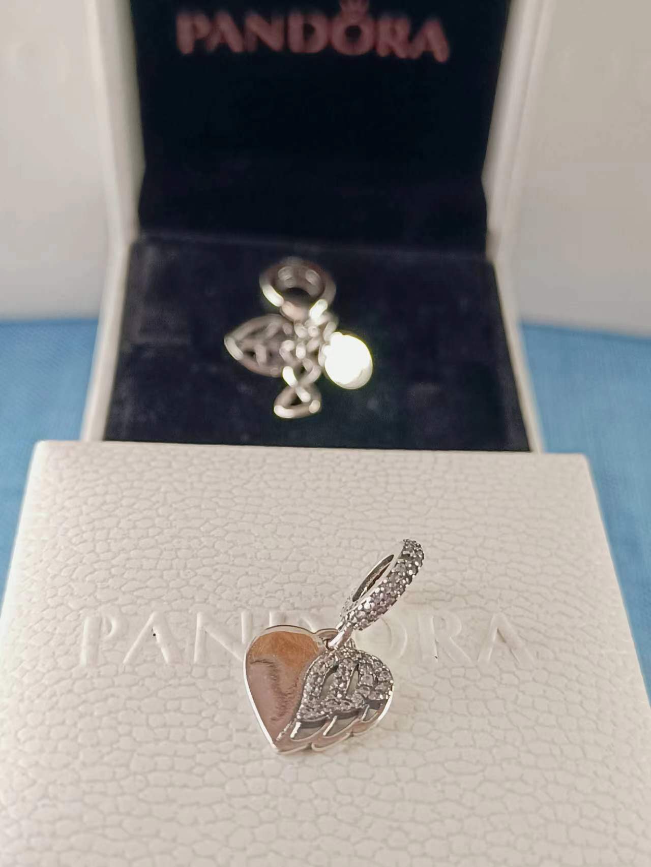 Heart &amp; Angel Dangle Charm