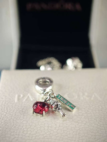 NYC Apple, Torch and Street Sign Triple Dangle Charm