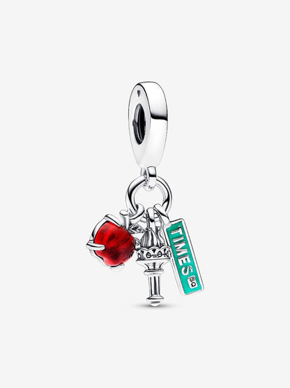 NYC Apple, Torch and Street Sign Triple Dangle Charm