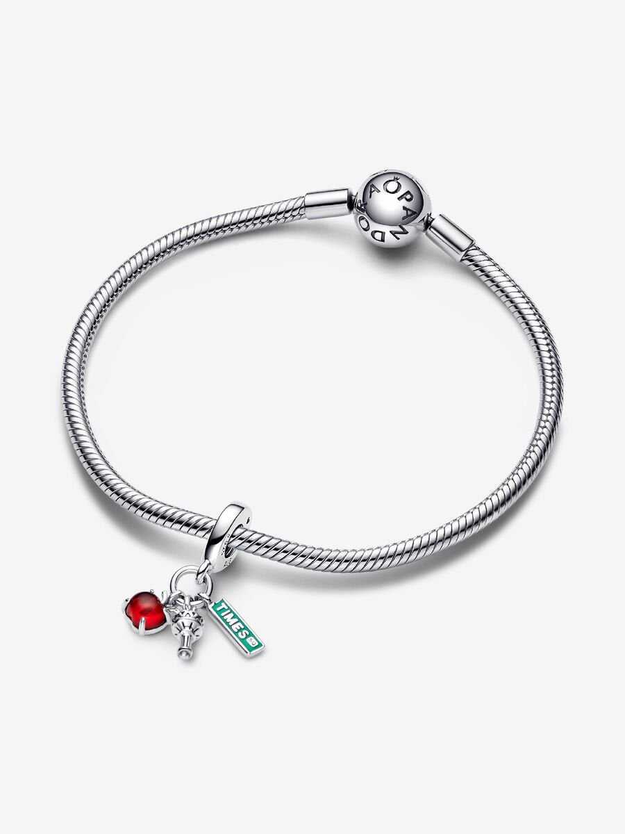 NYC Apple, Torch and Street Sign Triple Dangle Charm
