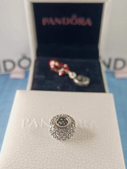 Sparkling Pavé Triple-row Charm Sterling Silver
