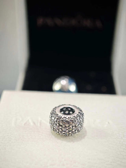 Sparkling Pavé Triple-row Charm Sterling Silver