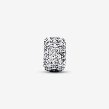 Sparkling Pavé Triple-row Charm Sterling Silver