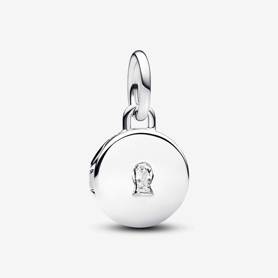 Openable & Engravable Love Locket Dangle Charm Sterling Silver