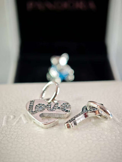 Splittable Heart & Key Dangle Charm