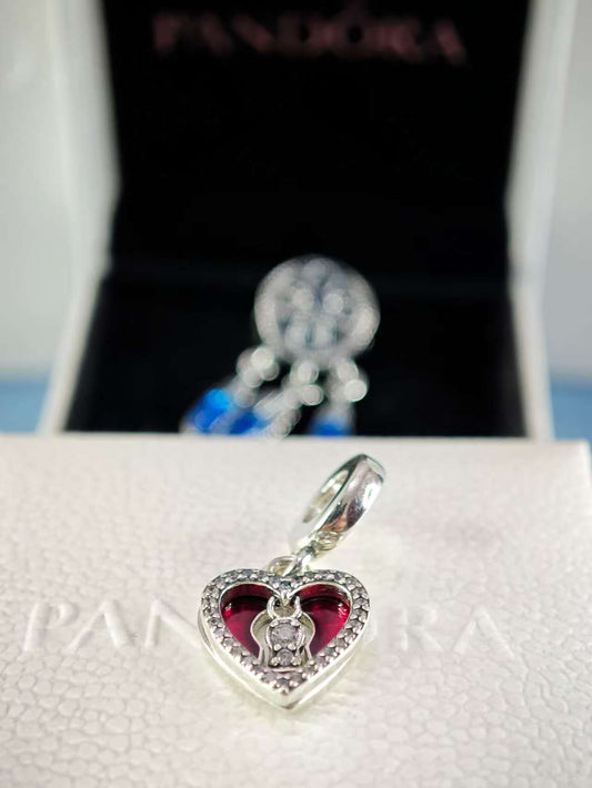 Red Heart & Keyhole Double Dangle Charm