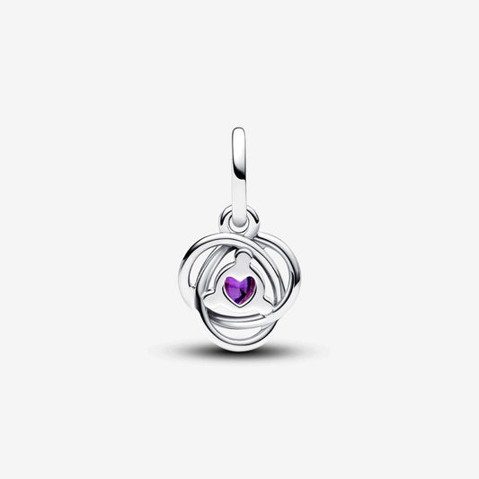 February Purple Eternity Circle Dangle Charm