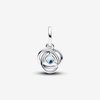 March Sea Aqua Blue Eternity Circle Dangle Charm