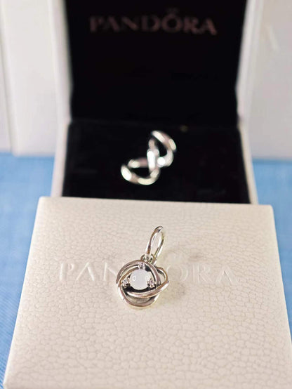 April Clear Eternity Circle Dangle Charm