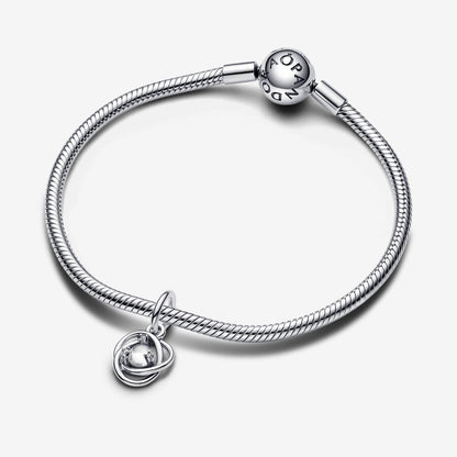 April Clear Eternity Circle Dangle Charm