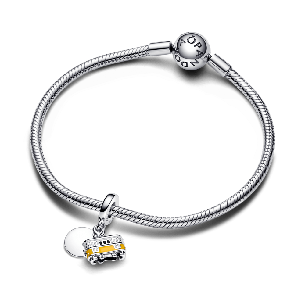 Lisbon Tram Engravable Double Dangle Charm