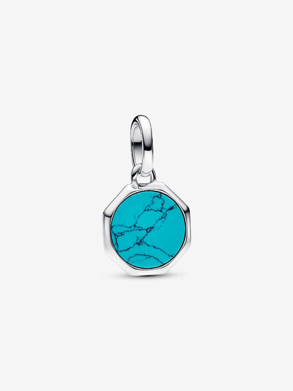 Turquoise-colored Engravable Mini Medallion Charm