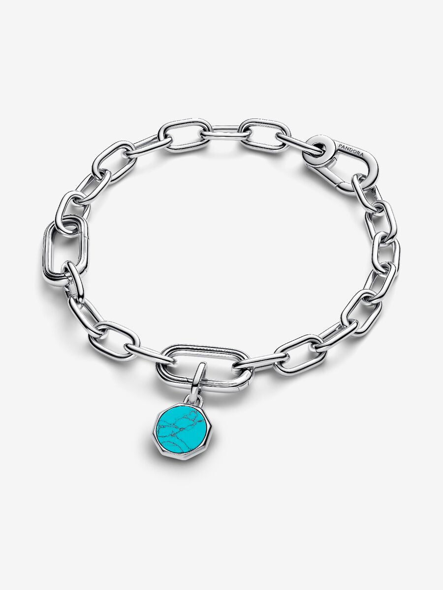 Turquoise-colored Engravable Mini Medallion Charm