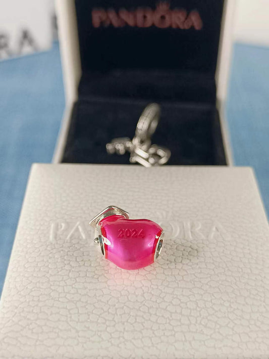 Pink 2025 Graduation Heart Charm