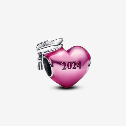 Pink 2025 Graduation Heart Charm