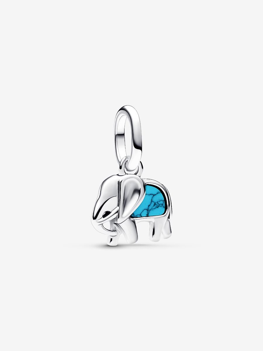 Turquoise-colored Elephant Mini Dangle Charm