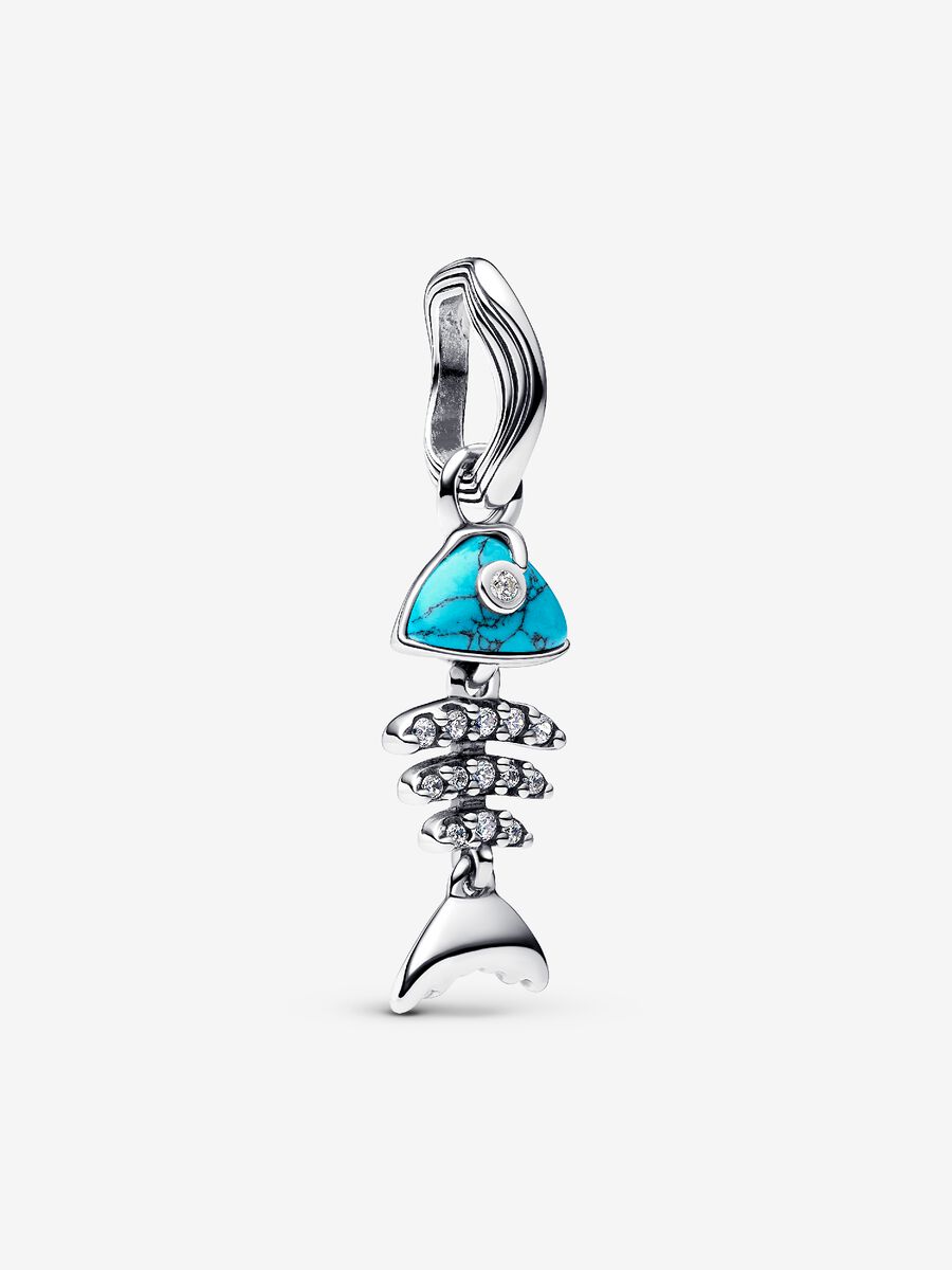 Turquoise-colored Fishbone Dangle Charm
