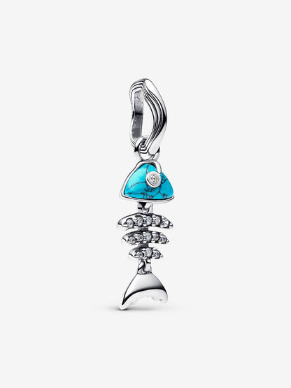 Turquoise-colored Fishbone Dangle Charm