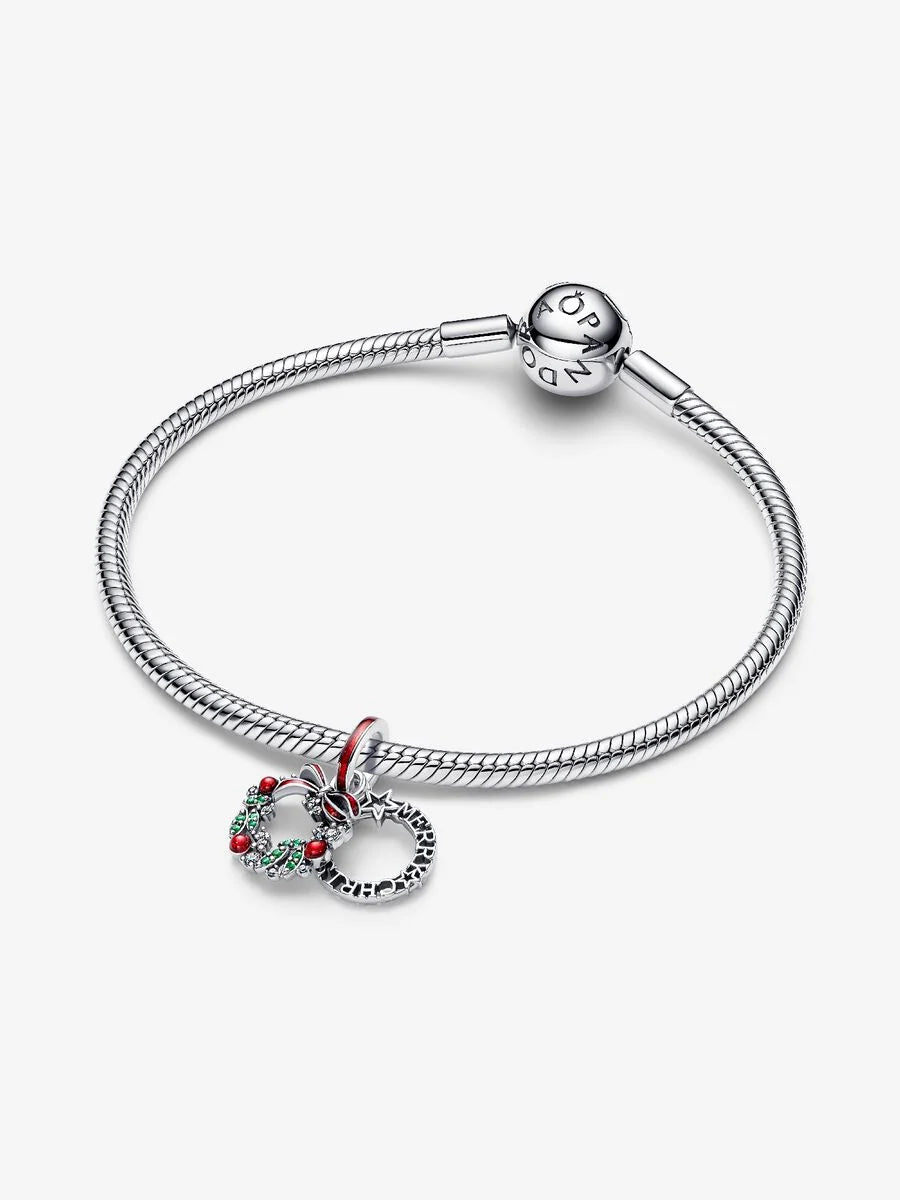 Holiday Wreath Double Dangle Charm