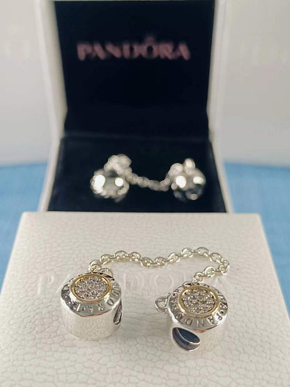 Sterling Silver and Gold Signature Safety Chain