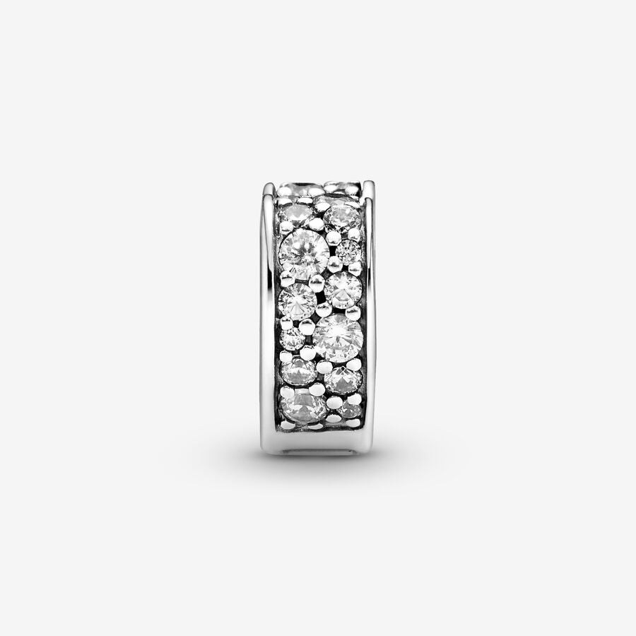 Clear Pavé Heart Clip Charm