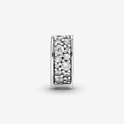 Clear Pavé Heart Clip Charm