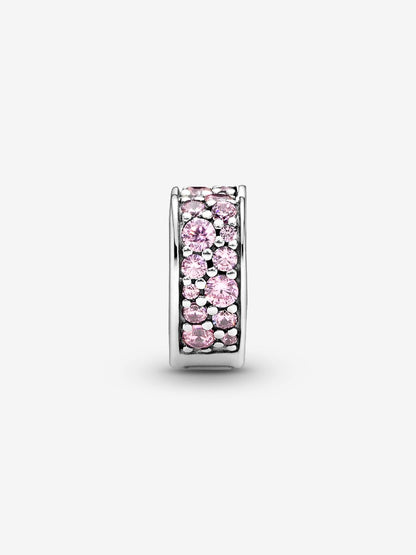 Pink Pavé Heart Clip Charm