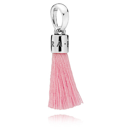 Bright Pink Fabric Tassel Dangle