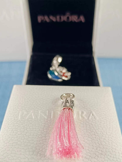 Bright Pink Fabric Tassel Dangle