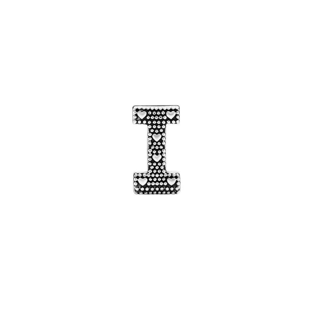 Letter I Alphabet Sterling Silver Charm