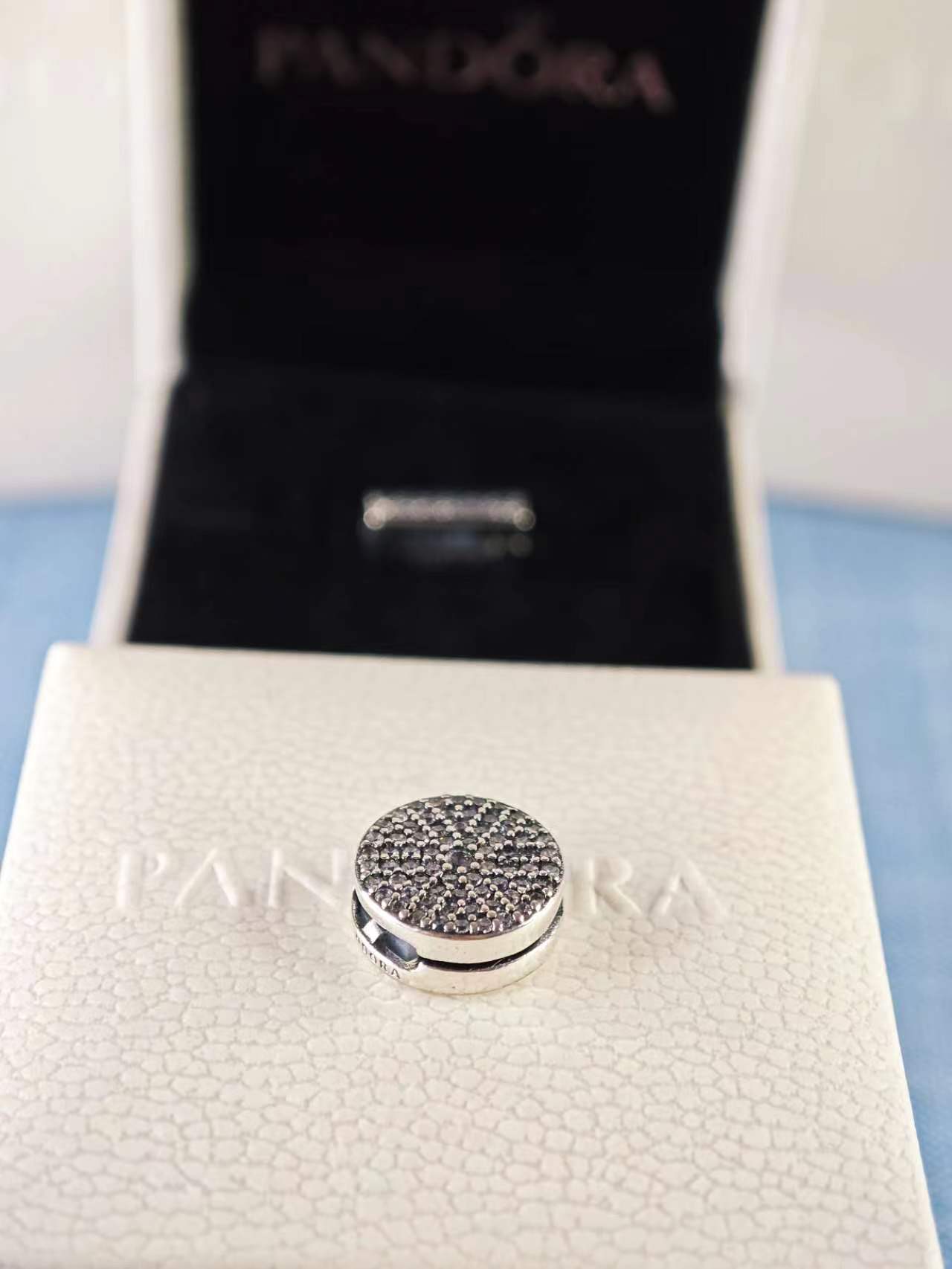 Round Pavé Clip Charm