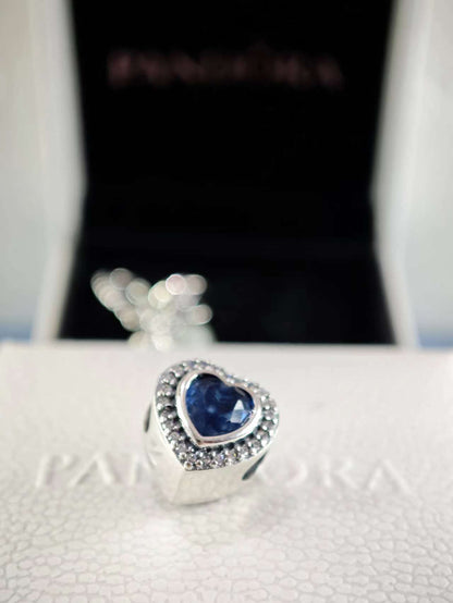 Sparkling Love Charm with Blue Crystal