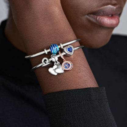 Sparkling Love Charm with Blue Crystal
