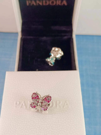 Dazzling Pink Butterfly Charm