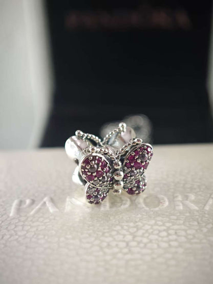 Dazzling Pink Butterfly Charm