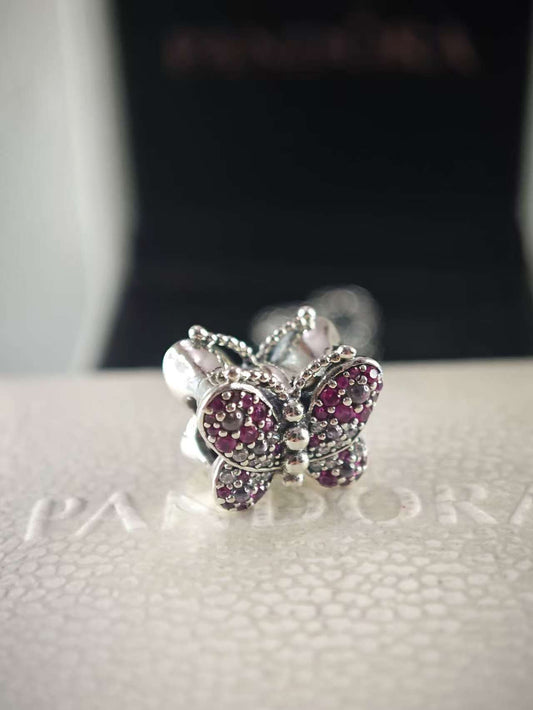 Dazzling Pink Butterfly Charm